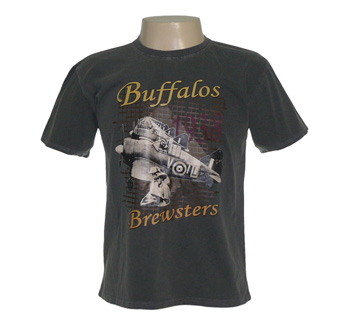 CAMISETA AVIÃO BREWSTER BUFFALO CINZA