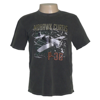 CAMISETA AIRPLANE MOHAWK CURTIS P36 CINZA