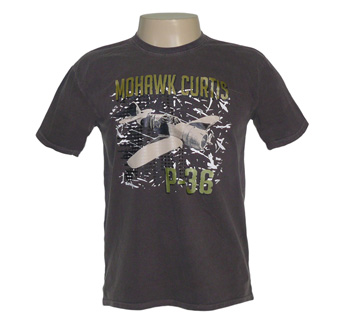 CAMISETA AVIÃO MOHAWK CURTIS P36 MARROM