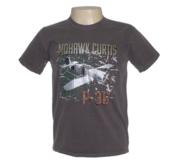 CAMISA AIRPLANE MOHAWK CURTIS P36 MARROM